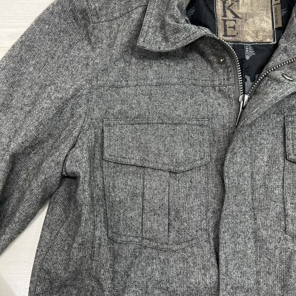 Buckle BKE Jacket Mens Medium Gray Wool Blend Western Cowboy Lined Snap And Zip - Picture 2 of 16